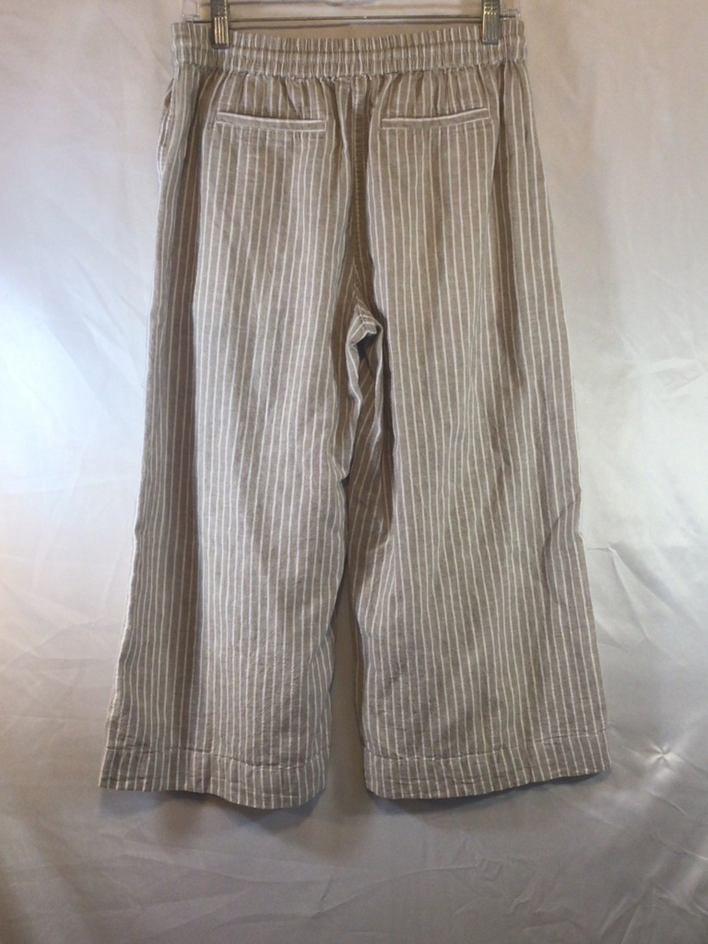 Beachlunchlounge Linen Pant Size Small Stripes Coastal Grandma Wide Leg Beachy - Picture 2 of 10
